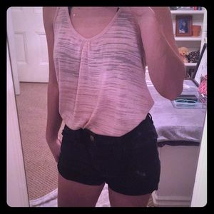 Pink Lace Back Tank Top